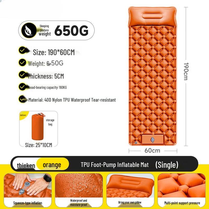 ZISIZ Outdoor Inflatable Camping Sleeping Pad