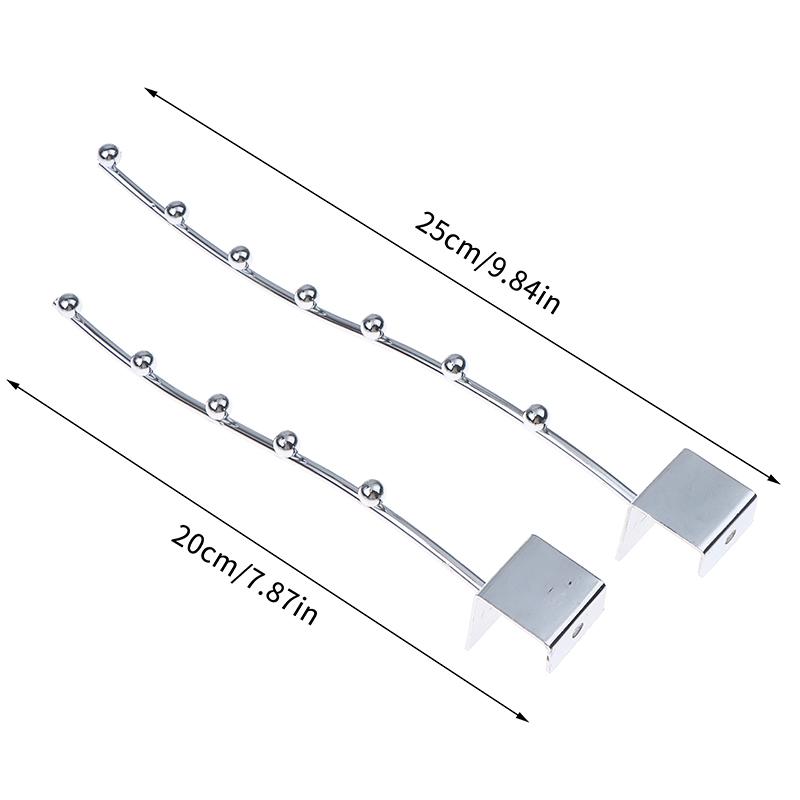 5 Pcs Supermarket Clothing Store Iron Card Square Tube Hook Dormitory Home Balcony Wavy-Shape Clothes Hook Beaded Shelf Hook