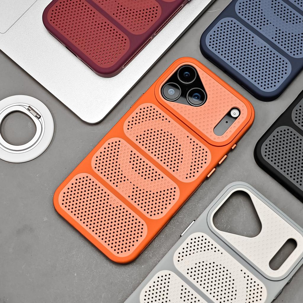 Heat Dissipation Hollow Bumper Case For iPhone 17 Pro Max 16 15 14 Plus 13 12 For Magsafe Magnetic Breathable Shock Proof Cover