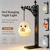 Hanging Owl Vertical Metal Bookshelf Lamp Retro Luminous 3D Magic Animal Model Ornaments Family Study Reading Desk Lamp Gift