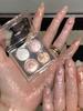 Four Color Eyeshadow Palette 2025 New Arrival Shiny Crystal Fine Glitter Smear-Proof Makeup Highlight Brightening Eye Makeup Earth Pearlescent Flash