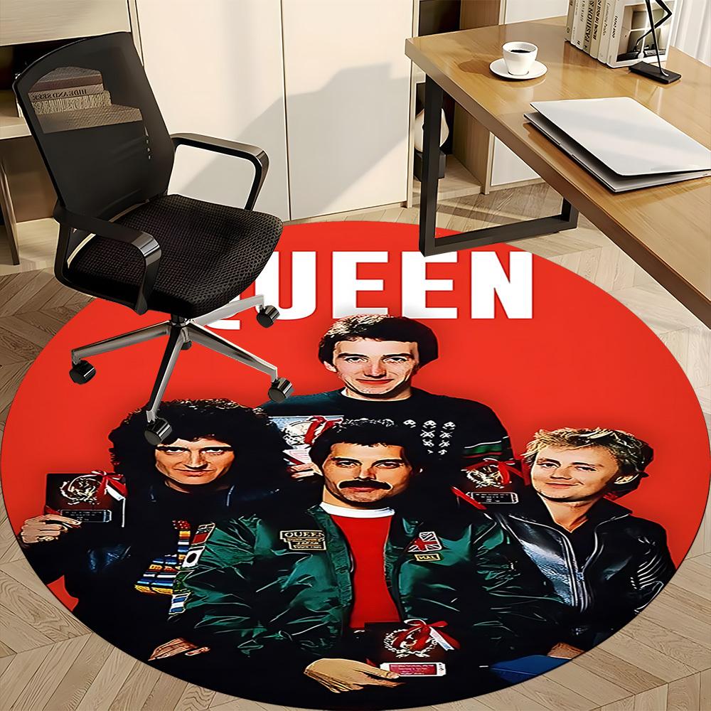 1 Stück Queen Music Office Runder Teppich, Unter Bürostühlen Schlafzimmer Wohnzimmer Heimdekoration a1022268