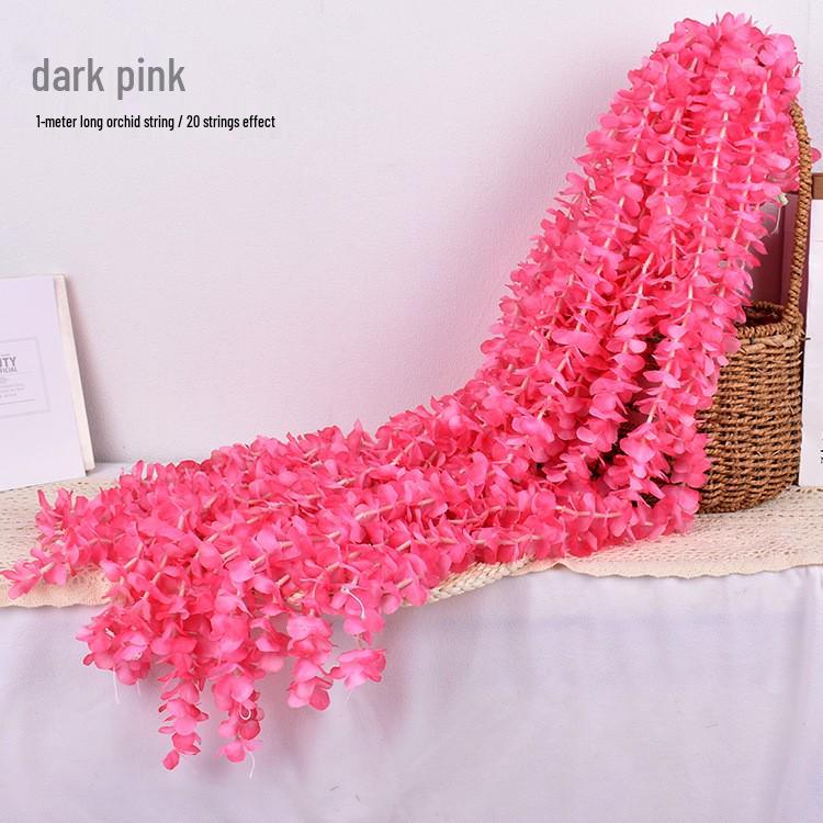 Orchid Hydrangea Silk Wedding Garland for Ceiling Decor