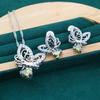 European and N Fashion Light Luxury Zircon Inlaid Butterfly Jewelry Earrings Rings Necklace Mothers Day Gift