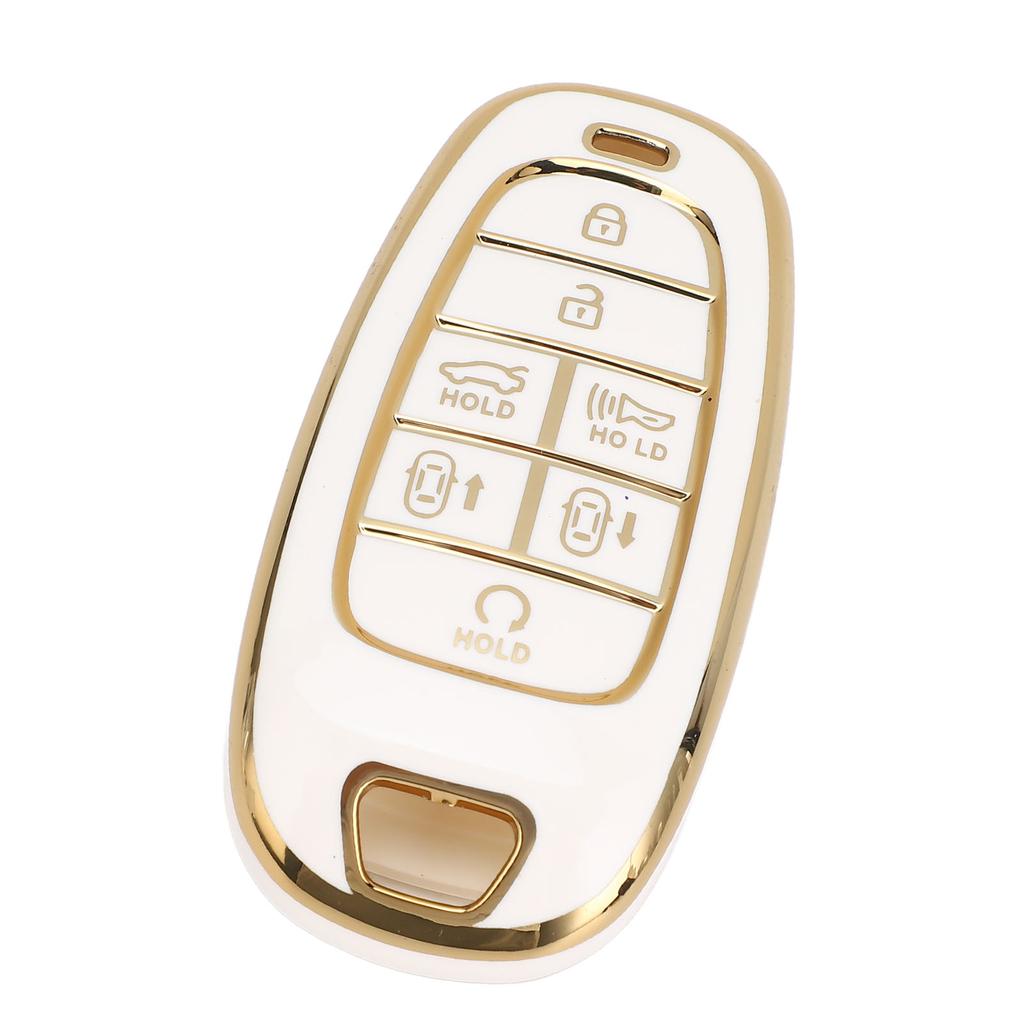 7 Buttons Car Key Fob Cover PU Full Coverage Protective Portable Car Key Cover Protector for Sonata     2022 To 2024