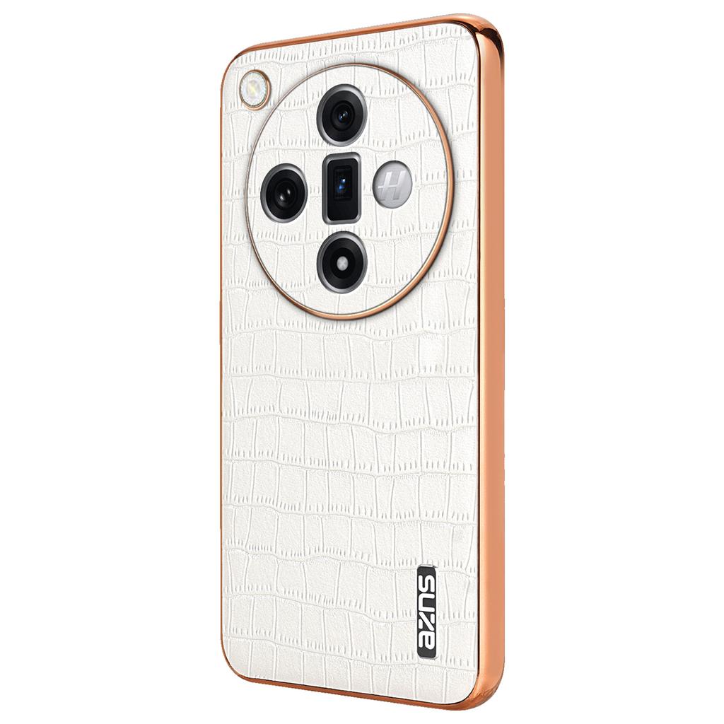For Oppo Find X7 Ultra Case Electroplating Leather Coated TPU Phone Cover