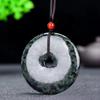 Natural Serpentine Jade Stone Necklace for Men and Women - Large Size