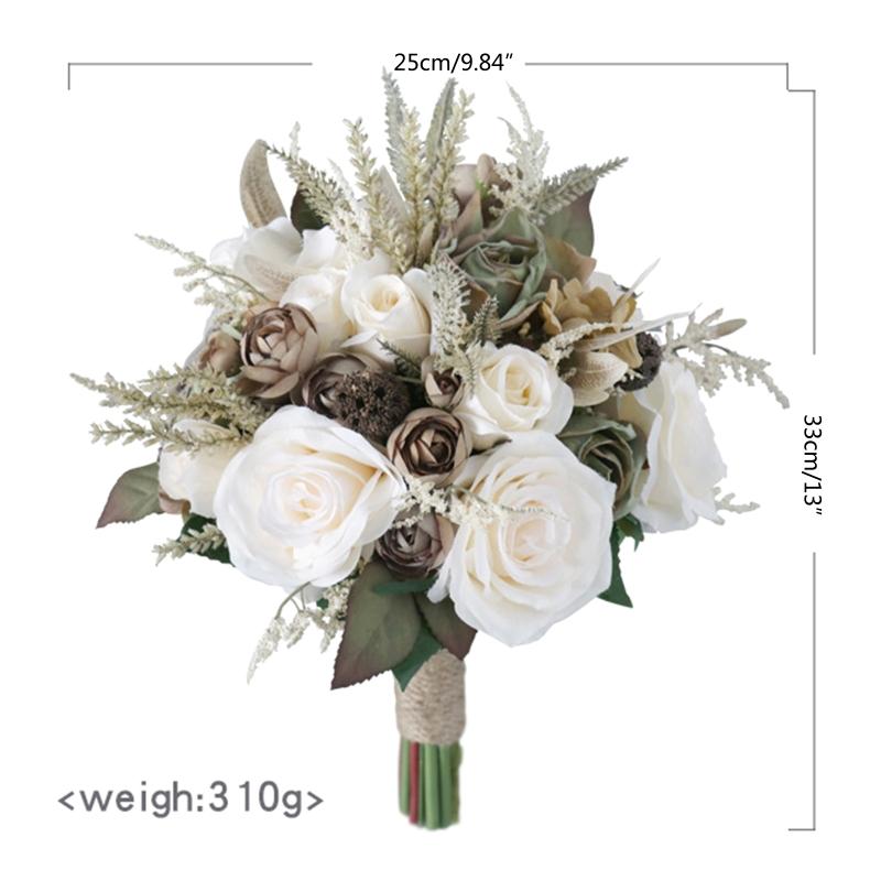 Artificial Flower Bouquet European Artificial Silk Flowers Ornament Handheld for Bridal Bouquet Wedding Party Props