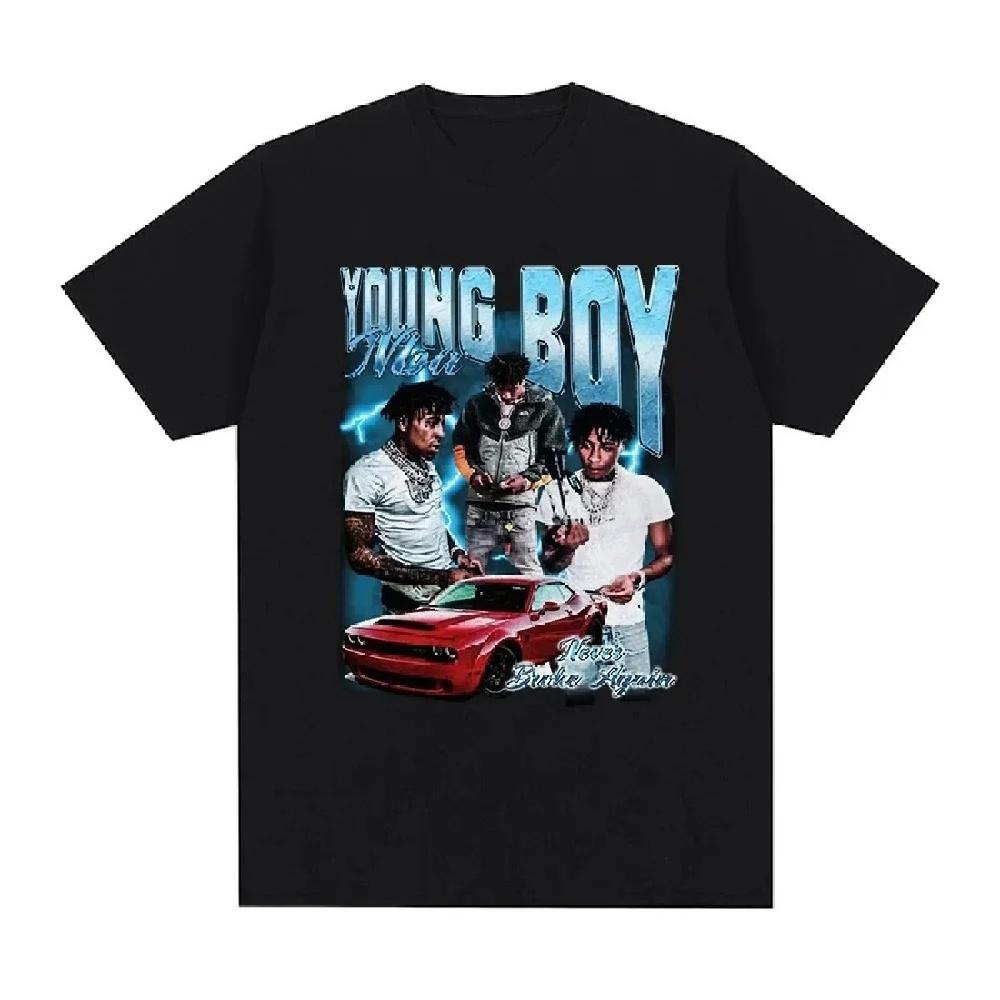 2024 Rapper YoungBoy Never Broke Again High Quality Aesthetics Short Sleeves Oversized T-shirt Men Hip Hop Vintage T Shirts