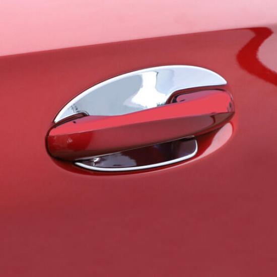 4Pcs ABS Chrome Door Handle Bowl Cover Trim For Mercedes Benz A Class 2019-2021