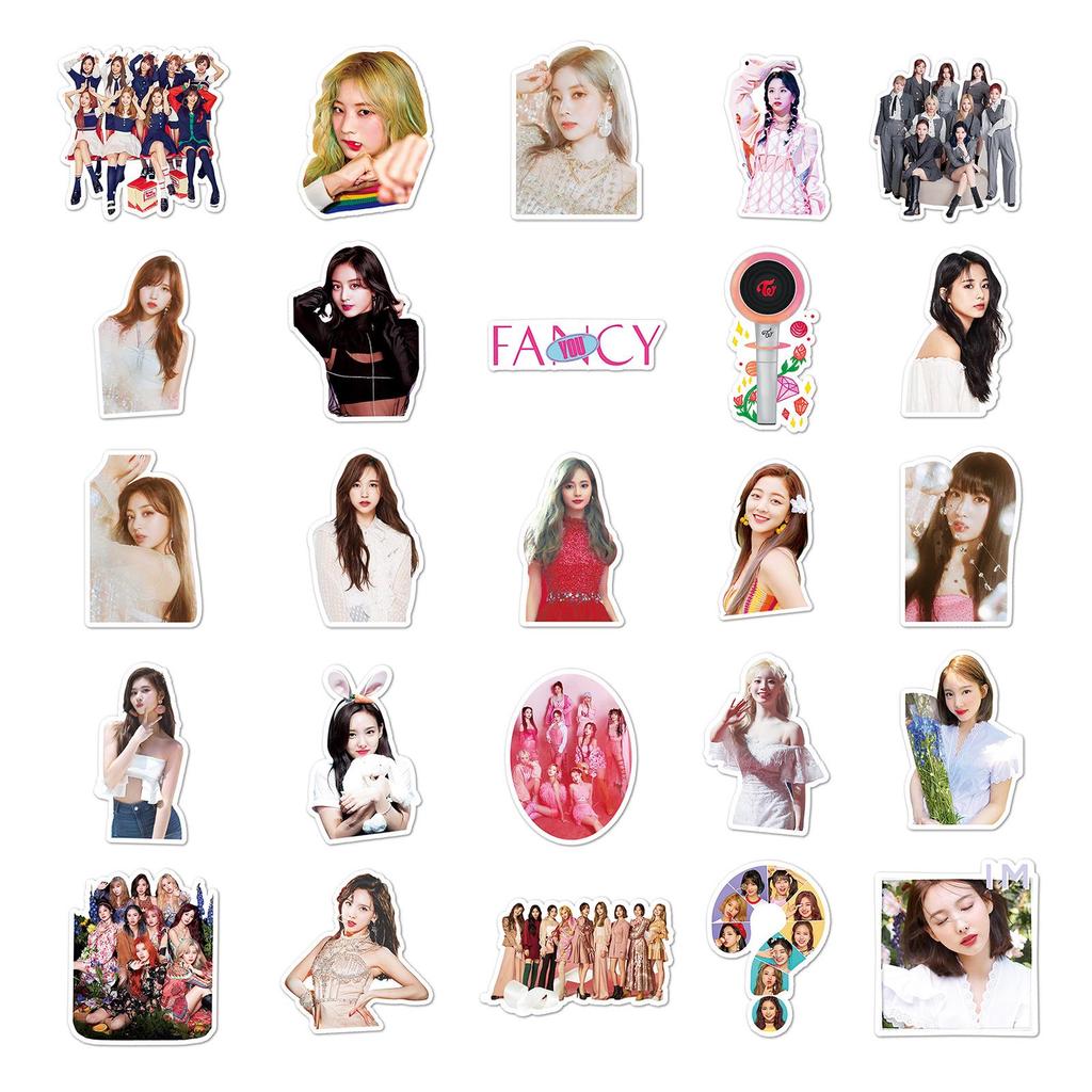 50 Twice Graffiti Korean Girl Group Support Stickers: Personalized, Waterproof, for Planners, Phone Cases, and Suitcases.