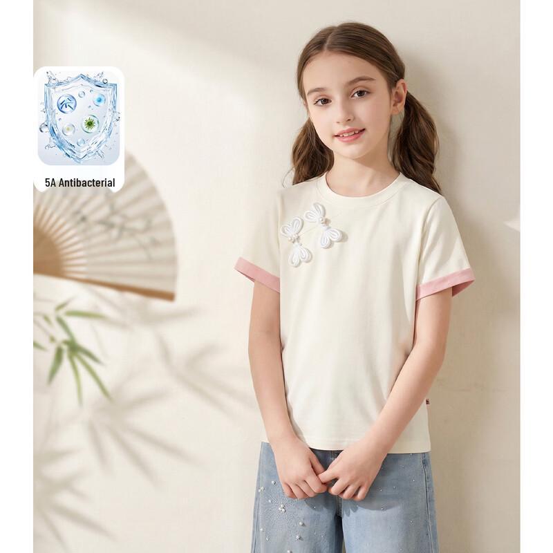 

Montagut Girls 2026 New Chinese Style Antibacterial Short Sleeve T-shirt 130
