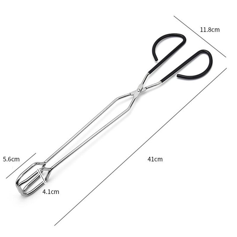 Extra Long Scissor Tongs 41cm Stainless Steel Barbecue Grilling Tongs Cooking Tool Kitchen Supply Handles Slip-proof