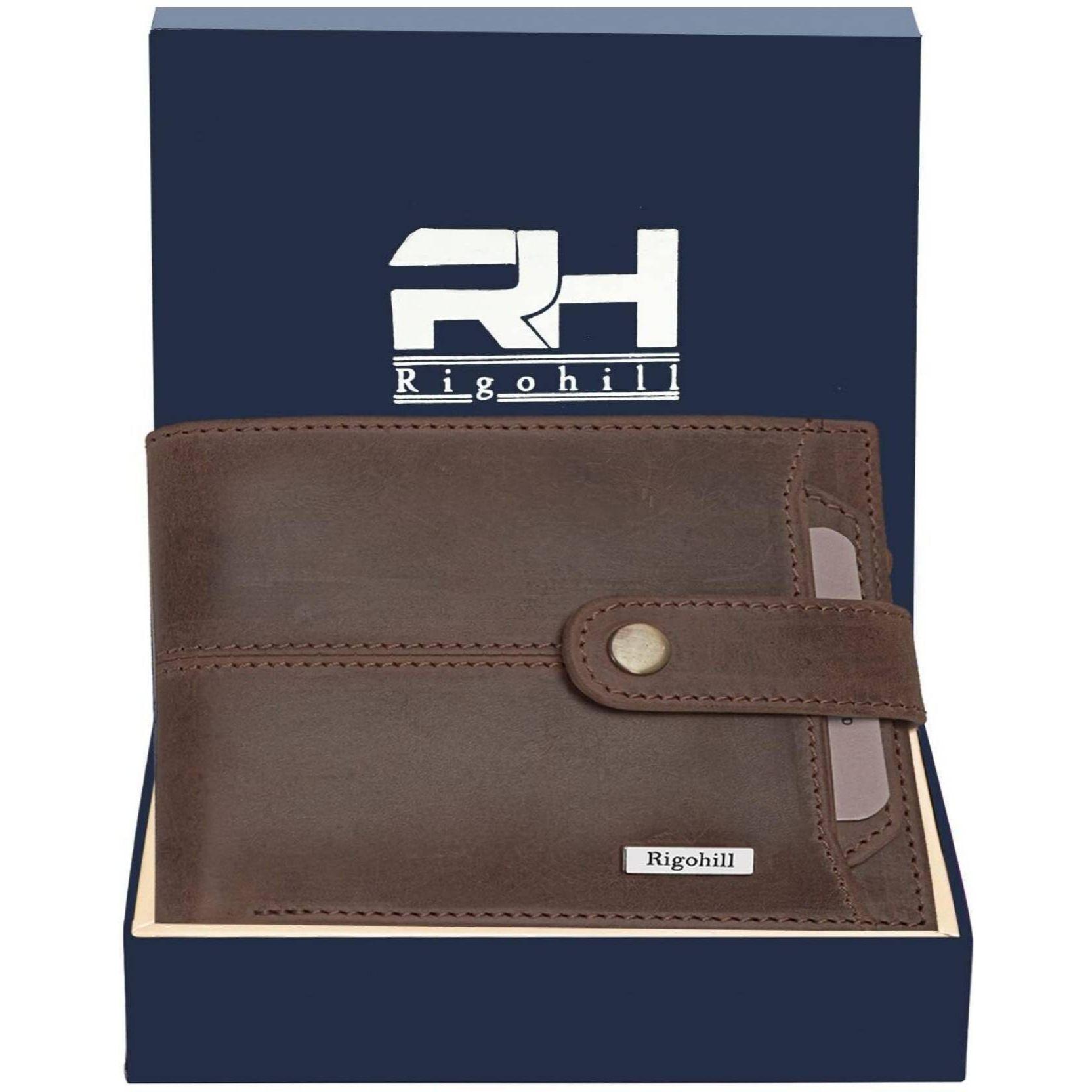 

Мужской повседневный синий кошелек из натуральной кожи с RFID-меткой (10 слотов для карт)