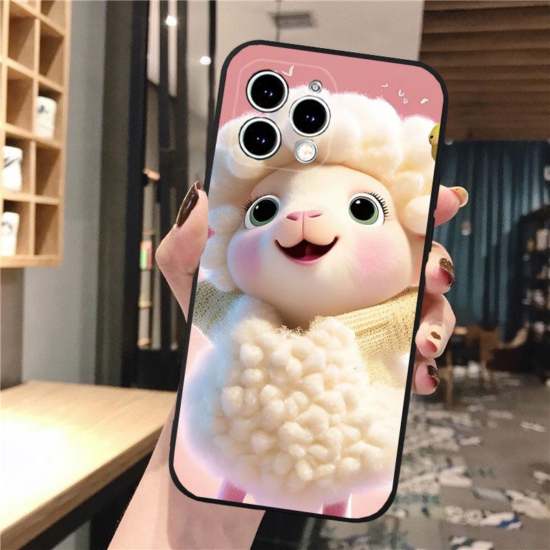 Cartoon Sheep Phone Case For Iphone 15 14 Pro Max 13 12 11 Pro Max XSMax XR 12 13 Mini 14 Plus