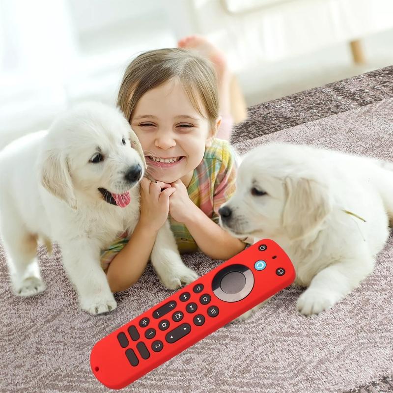 Silicone-Case Compatible for Alexa Voice Remote Controller Shockproof-360° Protective Soft Cover Skin Non-slip Dustproof