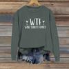 Women's Casual Loose Solid Color Easter Print Round Neck Long Sleeve Hoodie