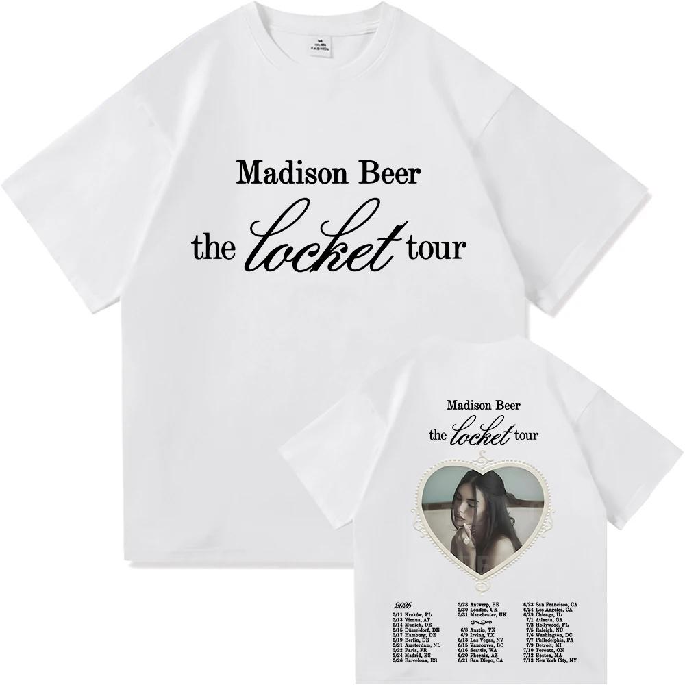 Madison Beer The Locket Tour 2026 T-shirt Summer Short Sleeve O-neck Unisexs Tshirts Streetwear Hip Hop Singer Graphic Print Shirt