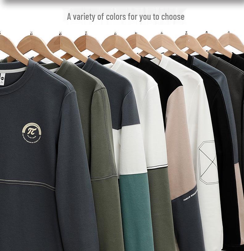 2025 Men's Crew Neck Sweatshirt - Korean Style, Loose Fit, Long Sleeve for Spring & Autumn