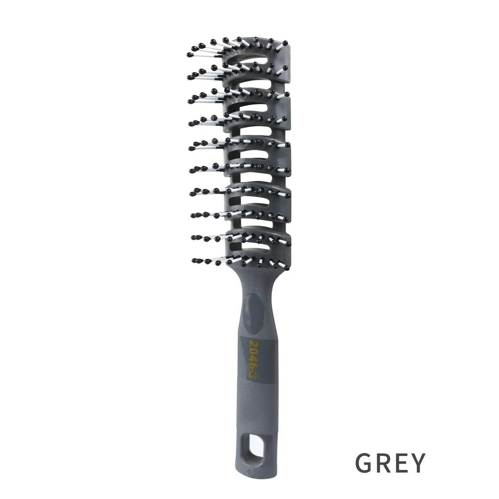 Men Plastic Vent Hair Brush Comb Anti-Static Massage Care Ribs Back Curly Styling Salon Nine-Row