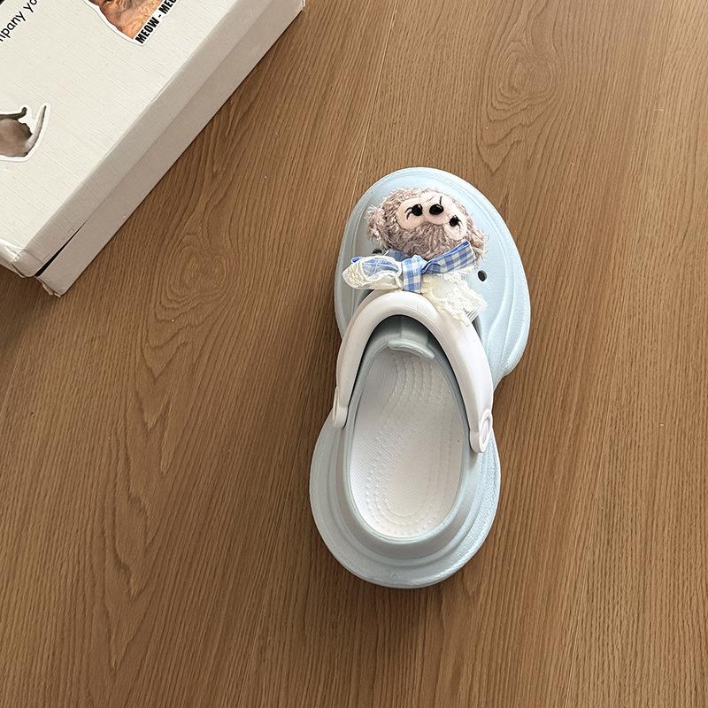 Cute shit-stepping Sherry Mei non-slip thick-soled women's hole shoes spring and summer new outer wear color matching bag head slippers