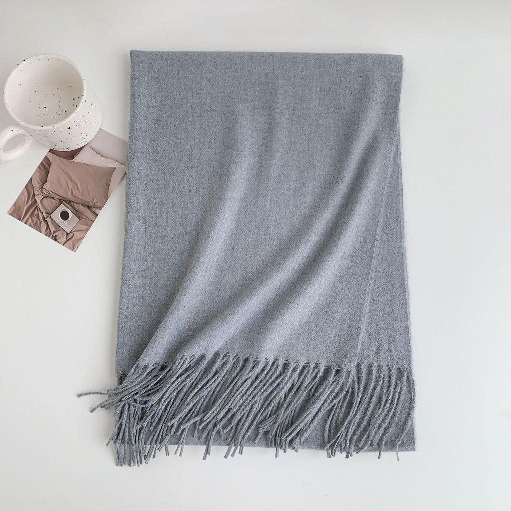 Eșarfă nouă de iarnă 2024, pentru femei, versatilă, imitație de cașmir, îngroșată, caldă, premium, culoare solidă, șal de dimensiuni mari