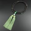 [WONDERFUL LOTUS Myorenka] Myorenka Rinzai Buddhist Prayer Beads for Women, Formal, Ebony and Indian Jade Finish, 8 Inches, Includes Prayer Beads