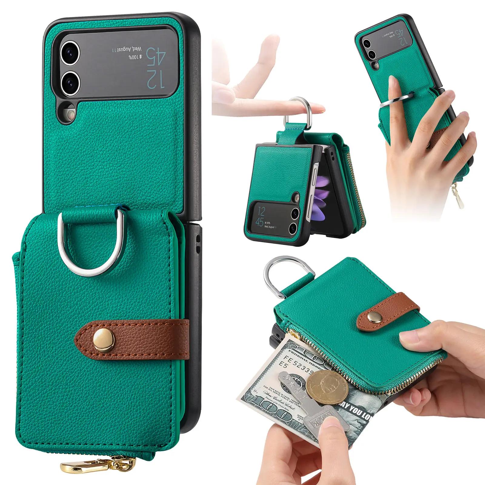 

Чехол-кошелек с защитой от падения для Samsung Galaxy Z Flip 5 4 3 Flip5 Flip3 Flip4 Flip 2 5G Flip2, кожаный чехол с держателем для карт for Samsung Z Flip 1