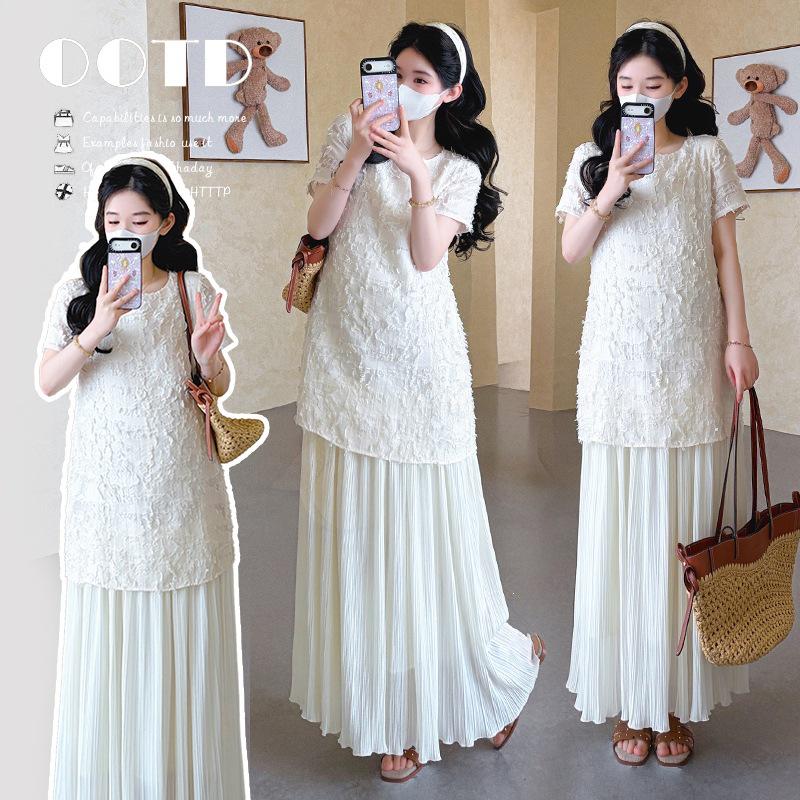 2026 Summer Chiffon Patchwork Sweet Slimming Long Dress Medium