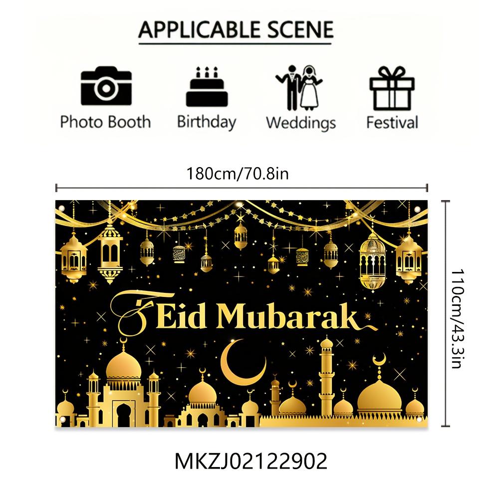 1Pcs Ramadan Eid Al Fitr Decorative Pattern Decoration Background Religious Backdrop Decorations For Photo Studio Booth Party