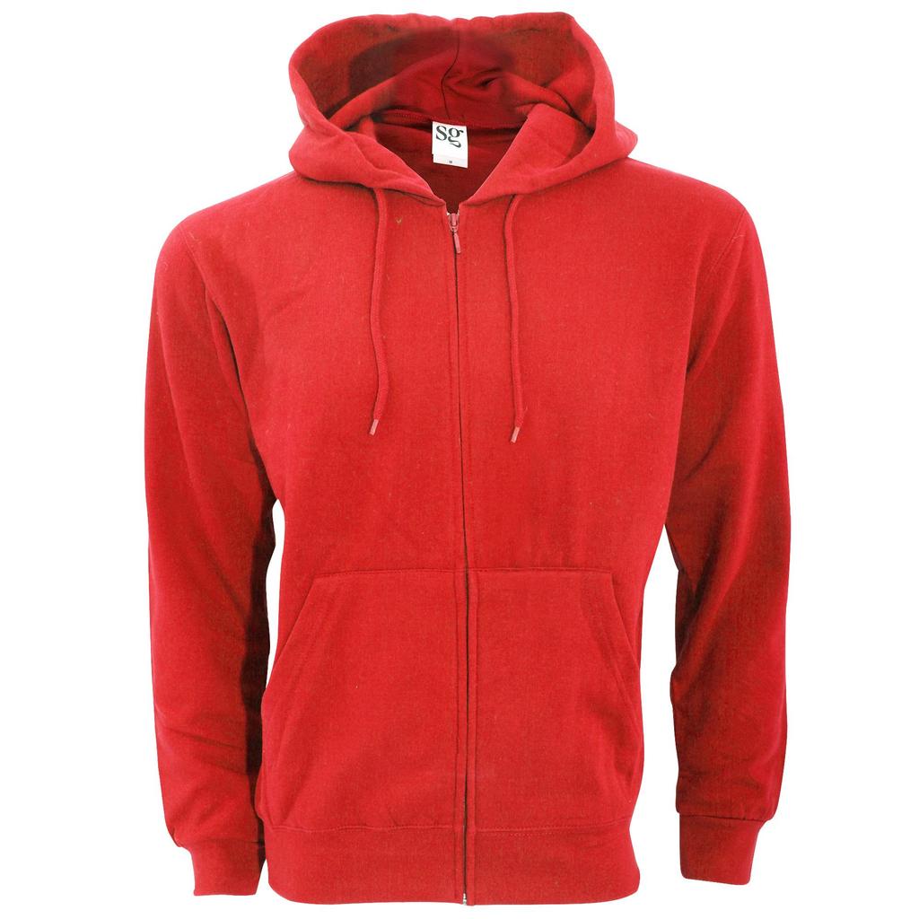 SG Mens Plain Full Zip Hooded Sweatshirt