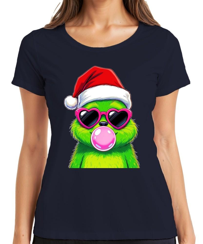 Christmas Monster Green Bubblegum Bubblegum Heart Glasses Santa Cool Unisexs Tshirt S