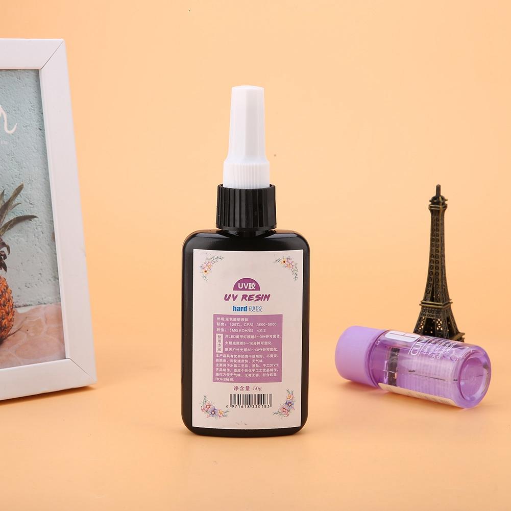 DIY Kristall Transparent UV Schnelltrocknender Kleber Hart Aushärtendes Harzgel 50g