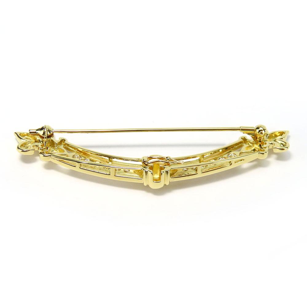 Used MIKIMOTO Brooch K18 yellow gold/diamond 10.3g Yellow Gold Accessories