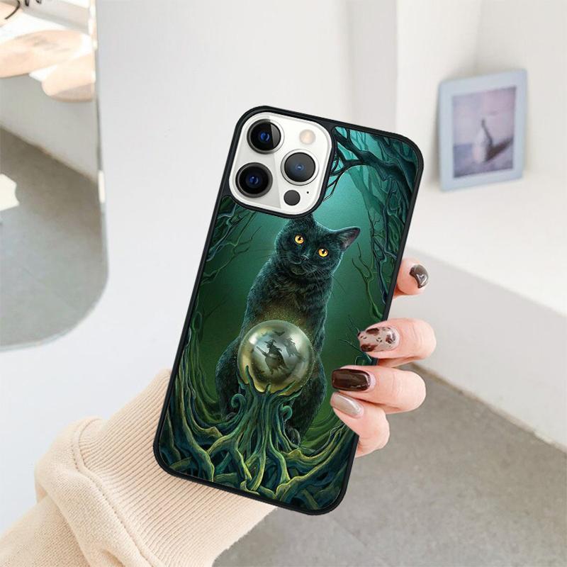 Witch Black Cat Phone Case For iPhone 17 Air 16 15 14 11 12 13 Pro MAX Plus coque Cover Shell