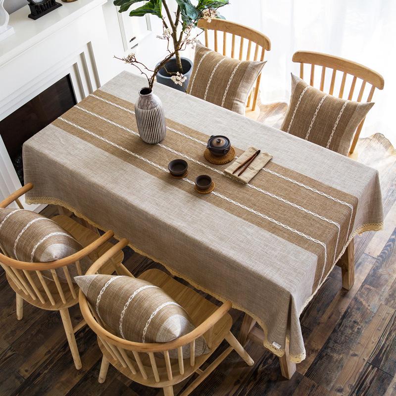 Modern Simple Light Luxury Tablecloth Nordic Imitation Cotton And Linen Dining Table Cloth Solid Color Rectangular Coffee Table Mat Spot