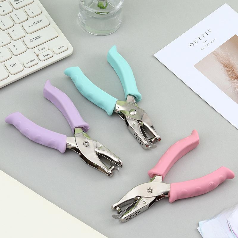 6mm Round Single-Hole Macaron Color Handheld Punch Pliers