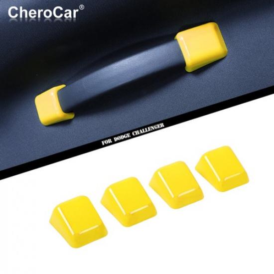 Interior Top Grab Handle Trim Cover Accessories For Dodge Challenger 10+ Yellow