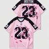 Damen Sommer Pfirsichblüte Leopardenmuster Nr. 23 Basketballtrikot T-Shirt V-Ausschnitt Hiphop Lässig Streetwear Mode Top
