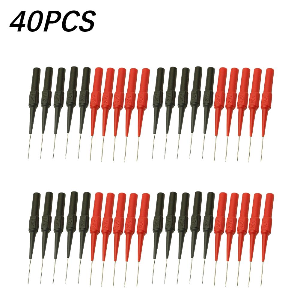 10-40PCS Multimeter Test Probes Test Tips Sensitive Non-destructive Multimeter Proof Tip Needle Probe Acupuncture Probe Tip Tool