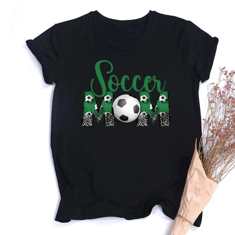 Girls Tshirt Casual Round Neck Summer Clothing Soccer Print Women's Tee Shirt Short Sleeve Fashion Tops Tees Aesthetic Clothes