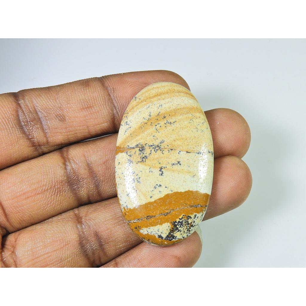 Ovaler Bildjaspis Heilkristall Cabochon Loser Natürlicher Edelstein 27X47MM SK-1427