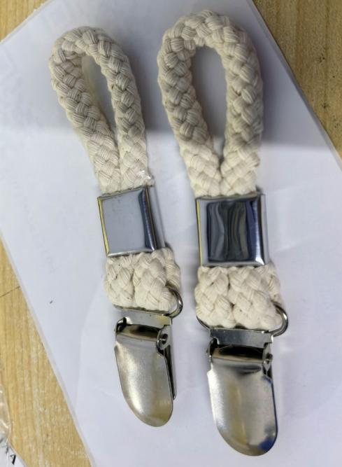 Cotton Rope Towel Clips with Stainless Steel Clamp Set for Bathroom Use Durable Rust Resistant Laundry Clips for Socks Underwear and Towels