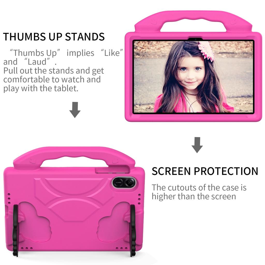 EVA Kids Portable Thumb Stand Tablet Case for Honor Pad X8A Case 11Inch Soft Solid Color Skin Feel Shockproof Full Protect Cover