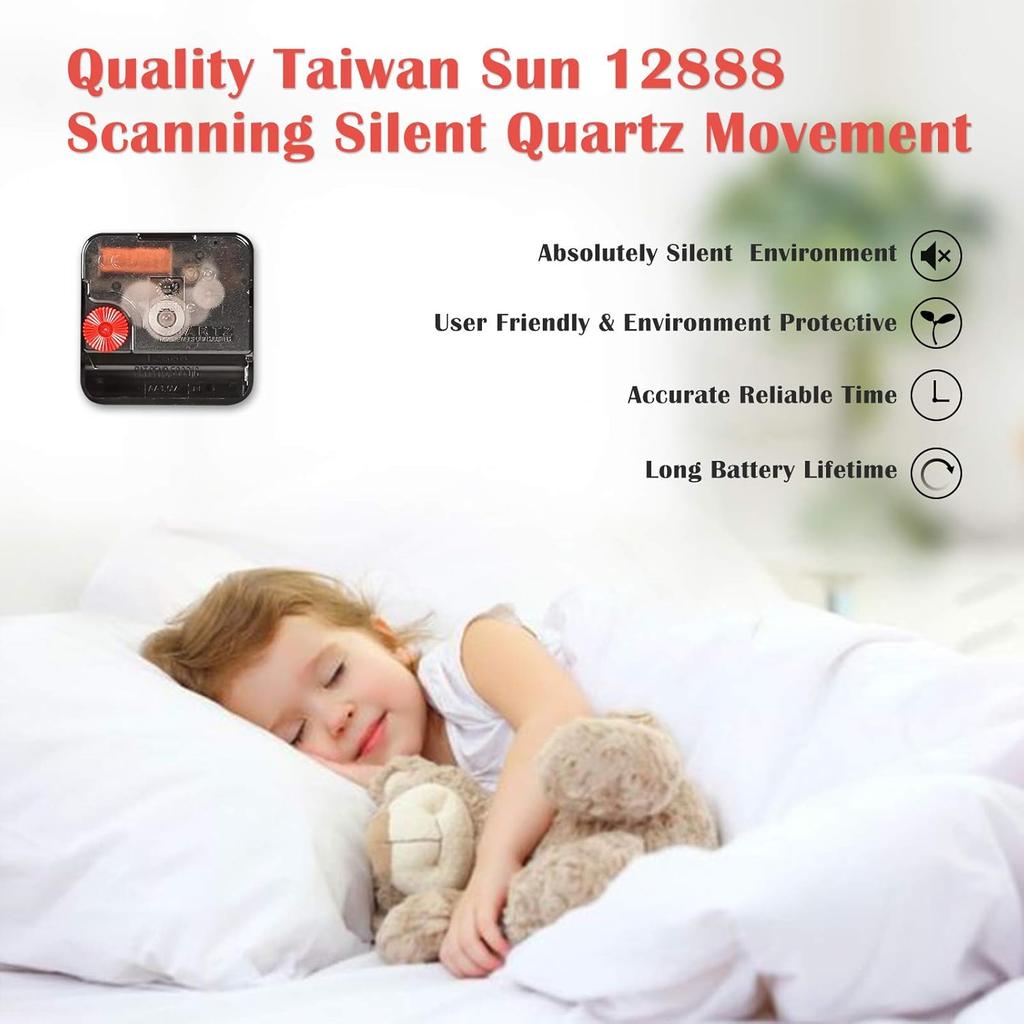 TAHEAT Beach Waves In The Sunset Wall Clock, Silent Non Ticking Battery Operated Clocks, Easy To Read Decorative Wall Clock for