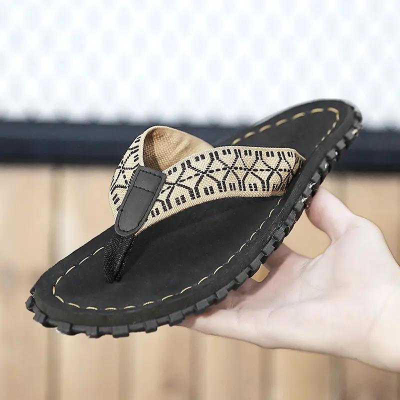 Fashion House Beach Flat Flip Flops Indoor Shoes Walk Around Home Slippers for Men Eva Rubber Shiatsu Sandals Man Comfortable Elegant