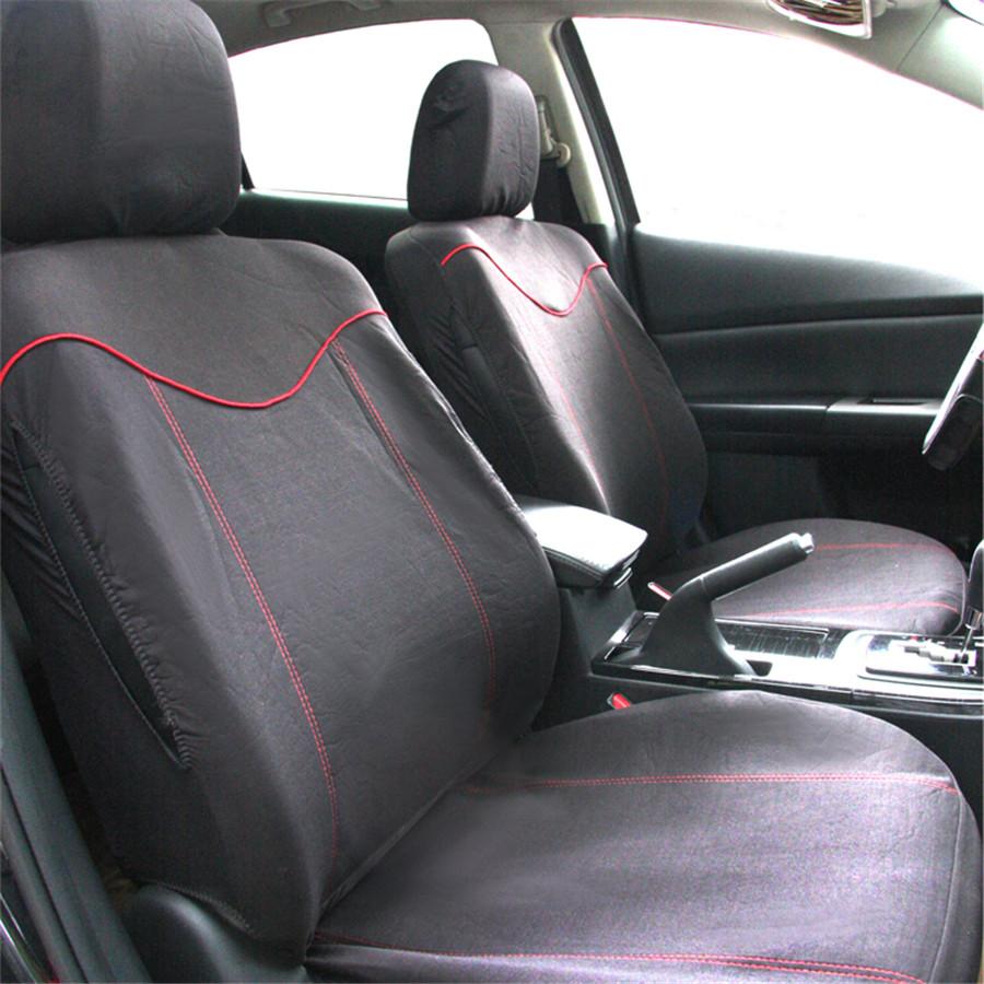 Universal Front 2 Seat Car Driver's Seat Cover Protector Red & Black Fit For Most Car, Truck, Suv