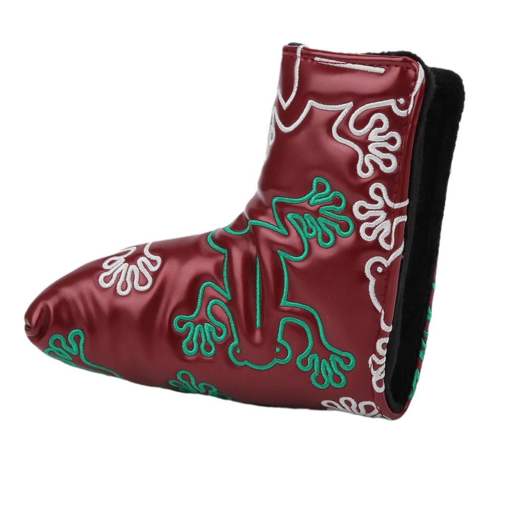 Golf Putter Headcover Embroidery Putters PU Protective Head Cover Magnetic ClosureWine Red