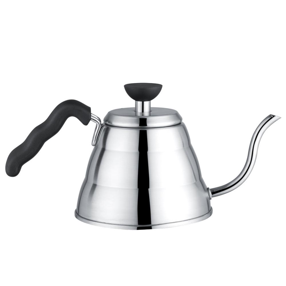 1L Capacity Hand Drip Pot Gooseneck Shaped Stainless Steel Kettle  Pour Over Coffee