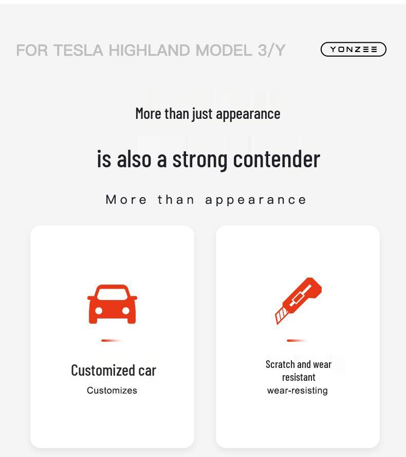 Naklejki świecące na klamki Tesla Model Y/3 - Dekoracyjne akcesoria świecące w nocy